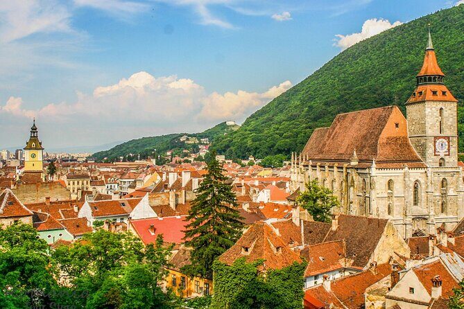 Private Guided Tour of Peles Castle and Bran Castle from Bucharest - Brasov old town: Kronstadt vibes and Carpathian mountain framing